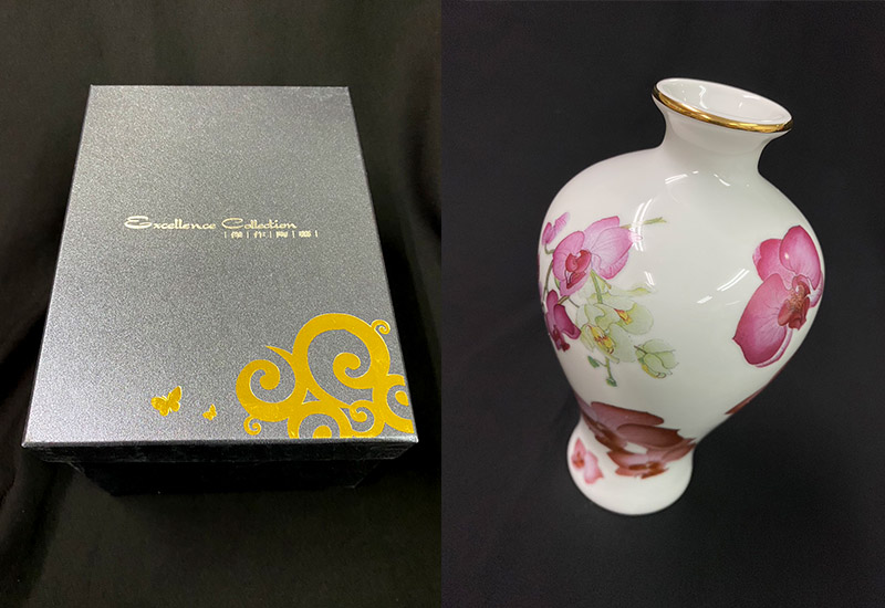 傑作陶 蝴蝶蘭梅瓶(中)